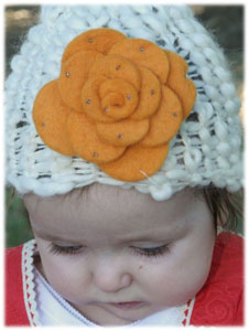 orange peony hat